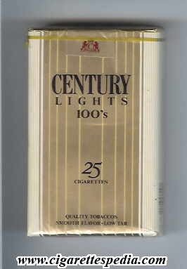 century quality tobaccos lights l 25 s usa