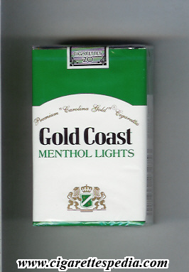 gold coast american version premium carolina gold cigarettes menthol lights ks 20 s usa
