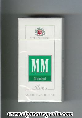 mm slims menthol american blend ks 20 h white green armenia usa
