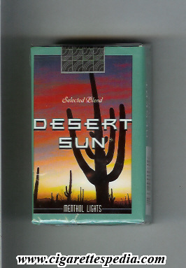 desert sun menthol lights selected blend ks 20 s usa philippines