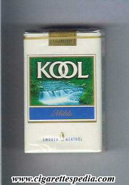 kool design 3 with waterfall milds menthol ks 20 s usa