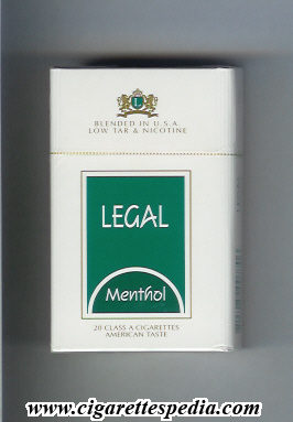 legal menthol american taste ks 20 h unknown country