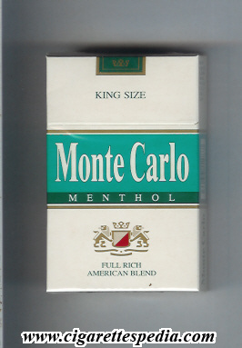 monte carlo american version emblem from below menthol full rich american blend ks 20 h germany usa