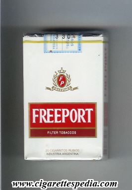 freeport filter tobaccos ks 20 s white red brown argentina