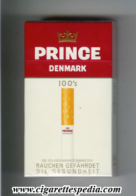 prince with cigarette denmark 100's l 20 h germany denmark