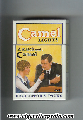 camel collection version collector s packs 1927 lights a match and a camel ks 20 h usa