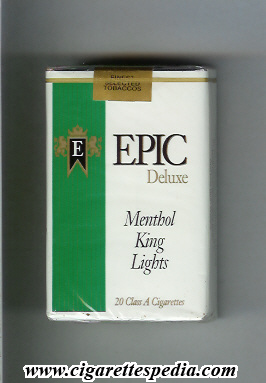 epic design 2 deluxe menthol lights ks 20 s white usa