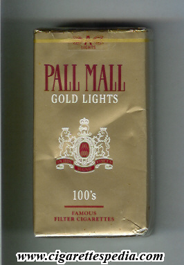 pall mall american version gold lights l 20 s usa
