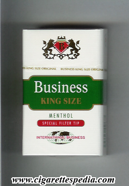 business international business special filter tip menthol ks 20 h england