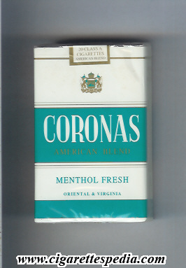 coronas american blend menthol fresh ks 20 s usa spain
