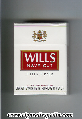 wills navy cut filter tipped s 20 h new design white red india