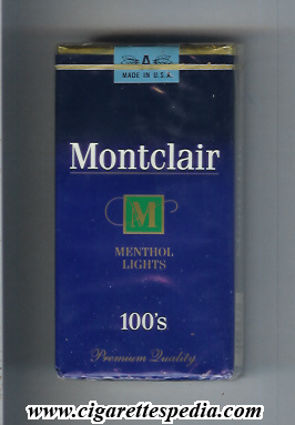 montclair m design 2 with line under montclair menthol lights l 20 s usa