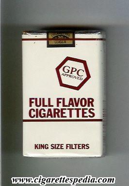 gpc design 1 approved full flavor cigarettes filters ks 20 s usa