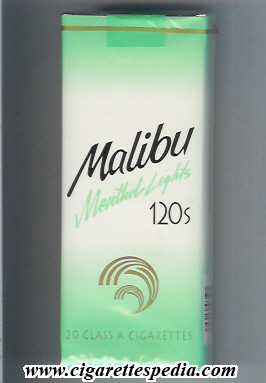 malibu american version diagonal name diagonal characteristics menthol lights sl 20 s usa