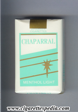 chaparral menthol light ks 20 s usa