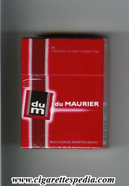 maurier du trinidad vertical square line cigarettes modern red