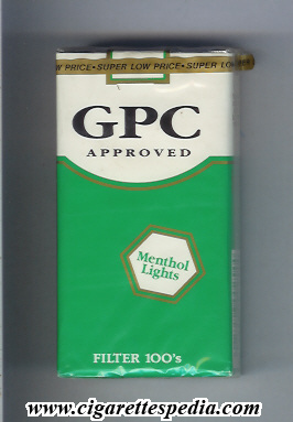 gpc design 2 approved menthol lights l 20 s usa