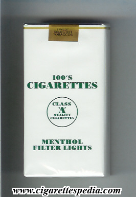 class a cigarettes menthol filter lights l 20 s usa