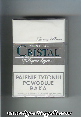 cristal polish version luxury tobacco menthol super lights ks 20 h poland