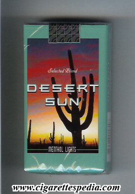 desert sun menthol lights selected blend l 20 s usa philippines