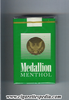 medallion american version menthol ks 20 s green usa