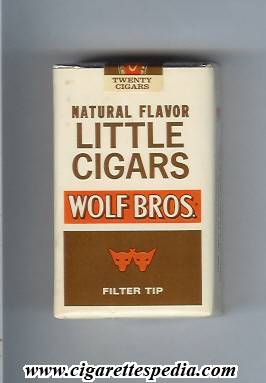 wolf bros design 1 little cigars naturel flavored ks 20 s white brown usa