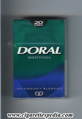 doral splendidly blended menthol ks 20 h usa