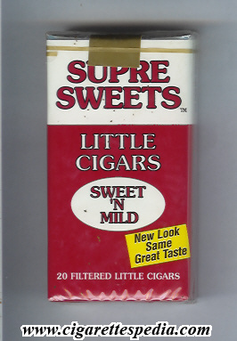 supre sweets little cigars sweet n mild l 20 s usa