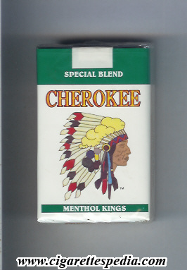 cherokee american version menthol special blend ks 20 s usa