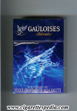 gauloises blondes collection design limited edition liberte ks 20 h filter blue france