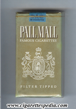 pall mall american version famous cigarettes filter tipped l 20 s gold usa
