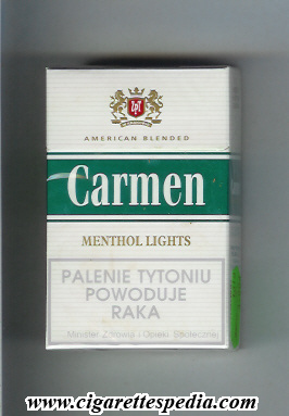 carmen american blended menthol lights ks 20 h new design poland