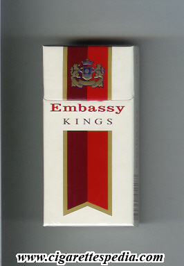 Embassy (english version) (with vertical flag's stripes) (Kings) KS-10-H -  Mauritius - Cigarettes Pedia