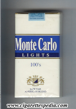 monte carlo american version emblem from below lights low tar american blend l 20 s usa