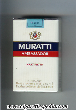 muratti cigarettes Muratti Ambassador (old design) (Multifilter) KS-20-S - Switzerland