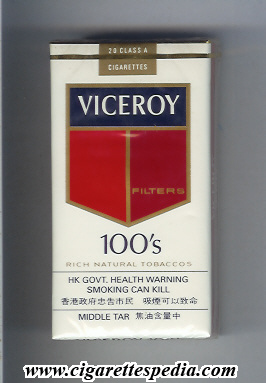 viceroy with big flag in the middle filters l 20 s rich natural tobaccos usa