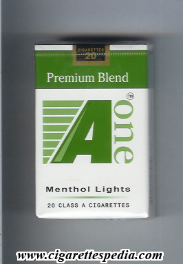 a one vertical one premium blend menthol lights ks 20 s india usa