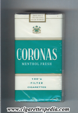 coronas menthol fresh l 20 s usa spain