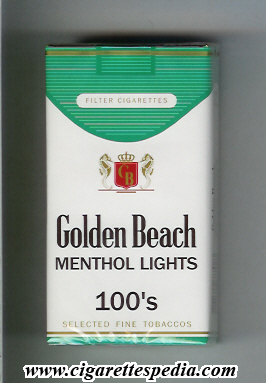 golden beach selected fine tobaccos menthol lights l 20 s usa peru