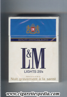 l m quality american blend lights blue lights ks 25 h france usa