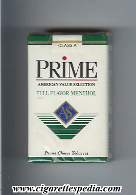prime full flavor menthol ks 20 s usa