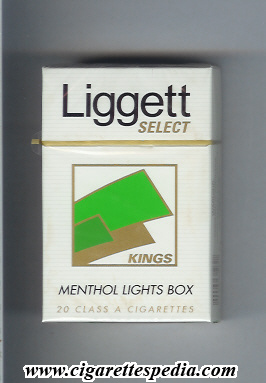 liggett select light design with square menthol lights ks 20 h usa