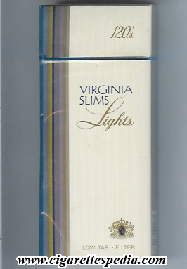 virginia slims name by two lines lights filter sl 20 h usa