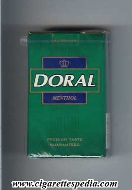 doral premium taste guaranteed menthol ks 20 s usa