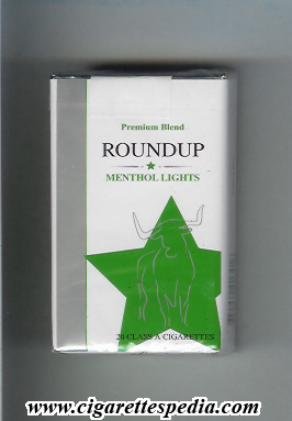 roundup premium blend menthol lights ks 20 s india