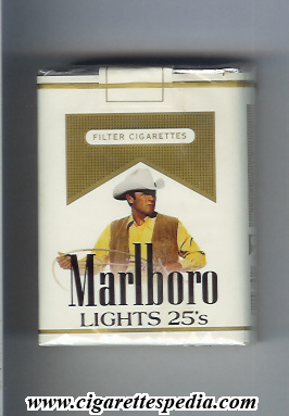 marlboro with cow boy with lasso in hands lights ks 25 s usa