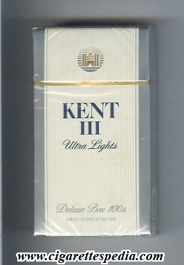 kent with lines on sides iii ultra lights mild ultra low tar l 20 h usa