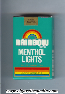 rainbow american version brand menthol lights ks 20 s usa