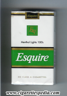 esquire menthol lights l 20 s usa india