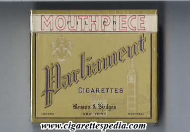parliament diagonal name benson hedges mouthpiece filter s 20 b with building usa